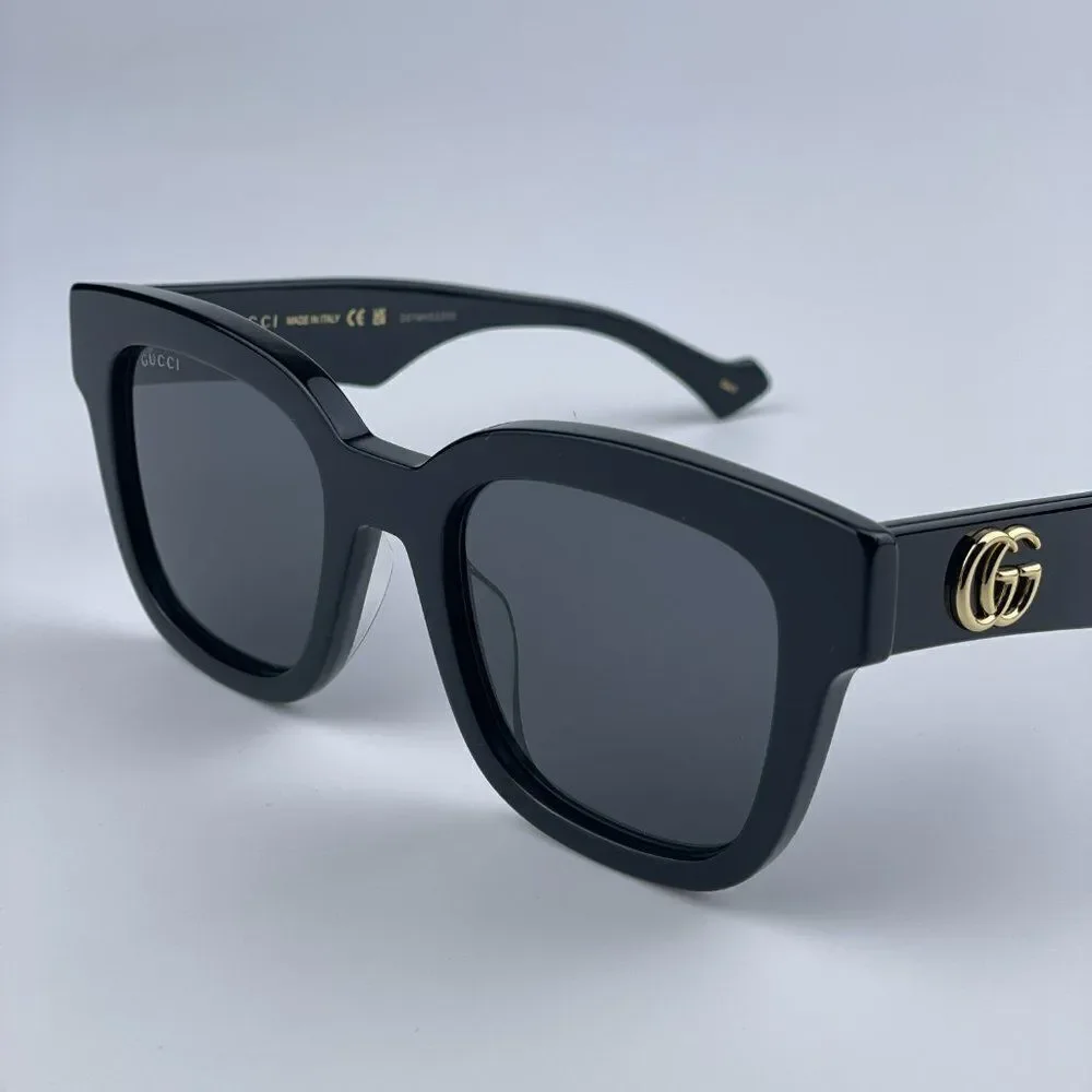 NEW Gucci GG0998S 001 Black Grey Square Unisex Sunglasses